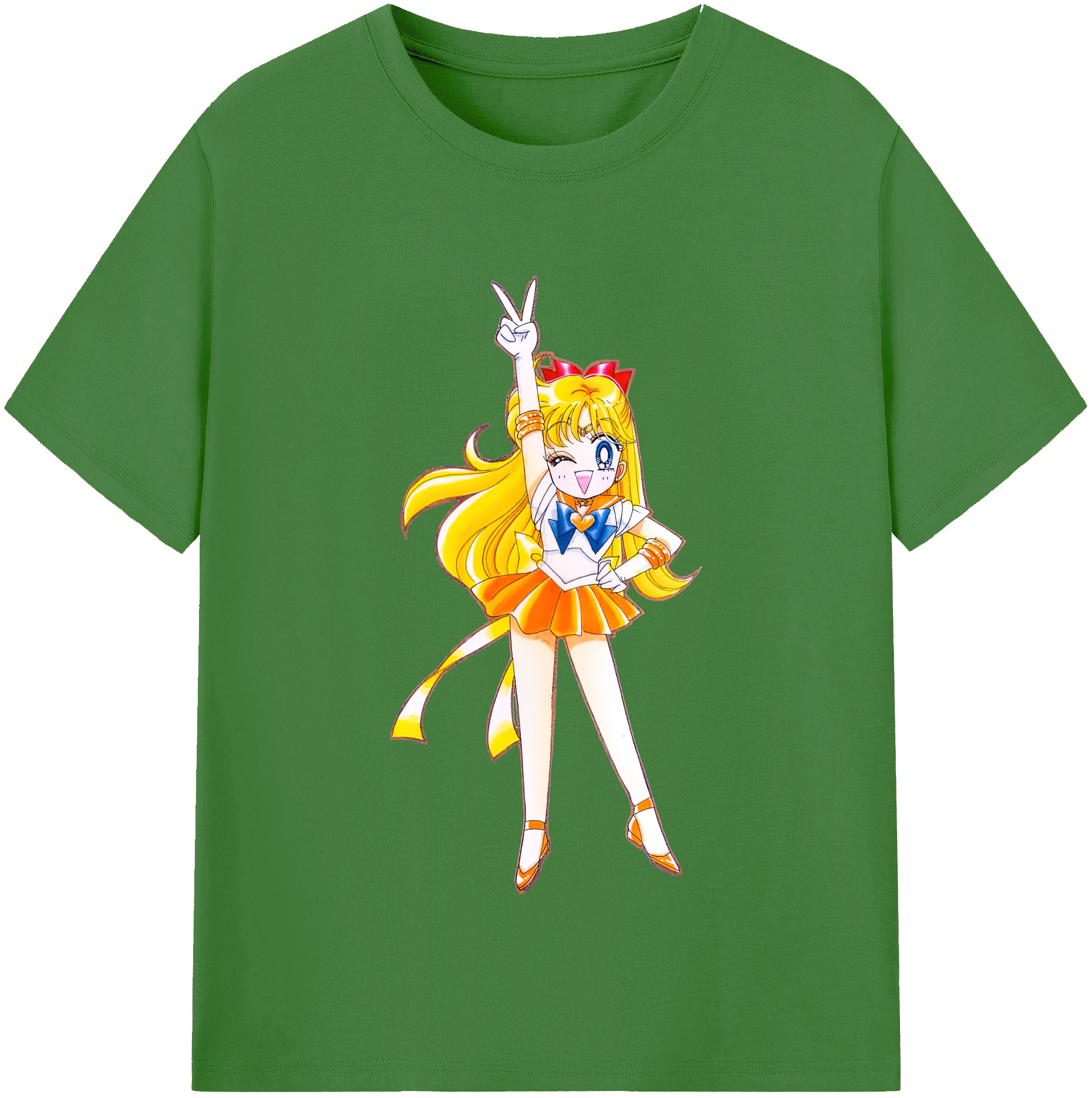 （画像用） 美少女戦士セーラームーン 愛野 美奈子 あいの みなこ Sailor Moon Aino Minako レディースカジュアルプリントTシャツ（綿100％）
